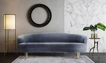 Baila Sofa TOV-S133 in Grey Velvet Fabric by TOV Furniture [TVS-TOV-S1330-Baila Grey]