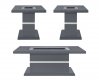 Monaco Coffee & 2 End Tables Set in Dark Gray by Global