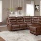 Putnam Power Motion Sectional Sofa 9405BR in Brown - Homelegance