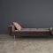 Splitback Sofa Bed in Gray w/Arms & Brass Legs by Innovation