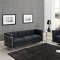 Charles Petite Leather Sofa in Black by Modway w/Options