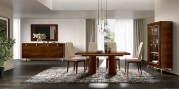 Eva Dining Table in Tobacco Walnut by ESF w/Options [EFDS-Eva]