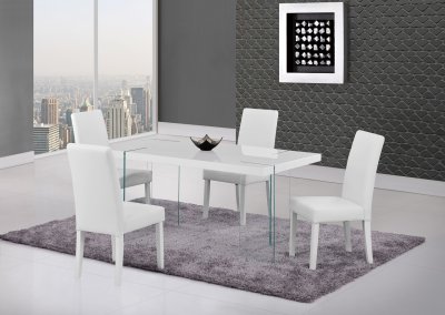 D2110DT Dining Set 5Pc in White by Global w/DG020DC Chairs