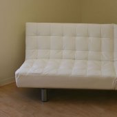 White, Chocolate or Black Leatherette Convertible Sofa