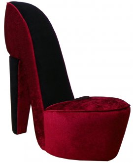 Excitement Red Fabric Modern Stylish High-Heel Shoe Chair