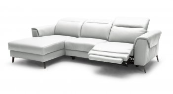 Mosley Motion Sectional Sofa 5366 in White Full Leather by VIG [VGSS-5366 Mosley White]