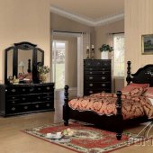 Black Finish Classic Acme Ponderosa Bedroom w/Optional Casegoods