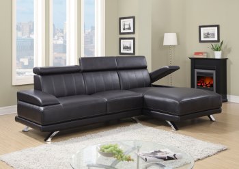 ULV8 Sectional Sofa in Chocolate Bonded Leather by Global [GFSS-ULV8 Chocolate]