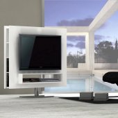 Amora Premium Swivel TV Unit in White by J&M