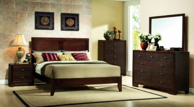 B200 Bedroom Set in Brown Cherry w/Options