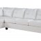 G907B Sectional Sofa w/Ottoman in White Leatherette by Glory