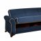 Irem Sofa Bed in Blue Microfiber by Rain w/Optional Items