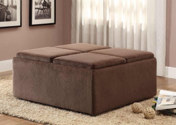 Kaitlyn Cocktail Ottoman 468CP in Chocolate by Homelegance [HEO-468CP Kaitlyn]