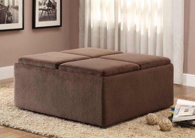 Kaitlyn Cocktail Ottoman 468CP in Chocolate by Homelegance