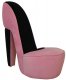 Pink Fabric Modern Stylish High-Heel Shoe Chair