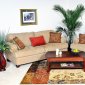 Christo Tan Fabric Contemporary 2Pc Sofa & Loveseat Set