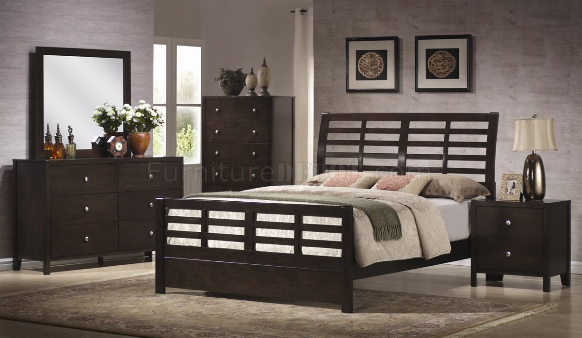 dark brown finish bedroom furniture modern