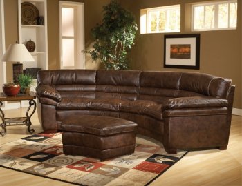 Bomber Brown Bonded Leather Sectional Sofa with Optional Ottoman [WDSS-2071]