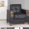 Almira Sectional Sofa in Black Leatherette by Casamode