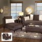 Espresso Fabric and Bicast Mocha Modern Sofa & Loveseat Set