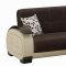 Brown Fabric & Beige Vinyl Two-Tone Modern Sofa Bed w/Options