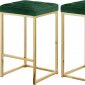 Nicola Counter Stool 906 Set of 2 Green Velvet Fabric -Meridian