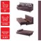 Europa Sofa Bed Convertible in Chocolate Fabric by Mobista