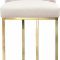 Heidi Counter Stool 777 Set of 2 Cream Velvet Fabric by Meridian