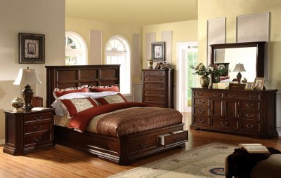 CM7168 Louisa Bedroom in Cherry w/Platform Bed & Options