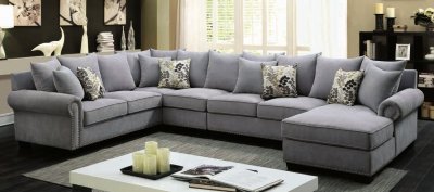 Skyler II Sectional Sofa CM6156GY in Gray Fabric w/Options