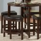 Warm Brown Cherry Finish Modern 5Pc Counter Height Dinette Set