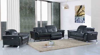 2619 Power Reclining Sofa in Dark Grey Leather by ESF w/Options [EFS-2619 Dark Grey]