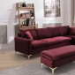 LCL-021 Sectional Sofa in Burgundy Velvet