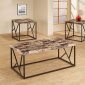 701585 3Pc Coffee Table Set by Coaster w/Marble-Like Top