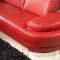 Red Leatherette Modern Sectional Sofa w/Adjustable Arm