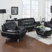 50135 Zahar Sofa in Black Bonded Leather by Acme w/Options