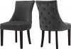 Hannah Dining Chair 774 Set of 2 Grey Velvet Fabric by Meridian