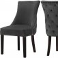 Hannah Dining Chair 774 Set of 2 Grey Velvet Fabric by Meridian