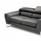 Black Top Grain Italian Leather Modern Sofa w/Optional Loveseat