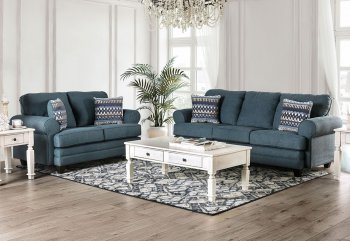 Aylmer Sofa SM4012 in Dark Teal Linen-Like Fabric w/Options [FAS-SM4012-Aylmer]