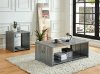 Menan 3Pc Coffee & End Tables Set CM4458 in Hand Brushed Silver