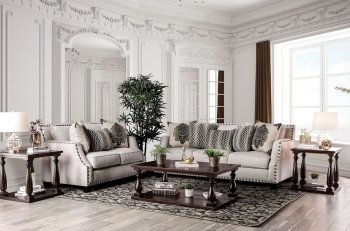 Cornelia Sofa CM3072 in Beige Chenille Fabric w/Options [FAS-SM3072-Cornelia-Beige]