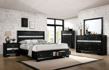 Chrissy 5Pc Bedroom Set CM7552BK in Black w/Options [FABS-CM7552BK-Chrissy]