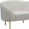 Ritz Sofa 659 in Cream Velvet Fabric by Meridian w/Options