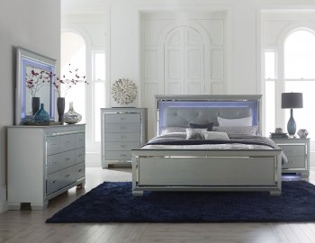 Allura Bedroom Set 1916 in Silver Tone by Homelegance w/Options [HEBS-1916 Allura]