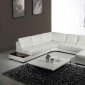 White Leather Modern Stylish Sectional Sofa