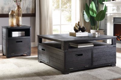 Kamilla 3PC Coffee & End Table Set 85965 in Antique Black - Acme