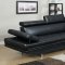 4010 Sectional Sofa in Black Bonded Leather