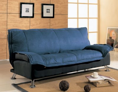 Black and Blue Modern Sofa Bed With Extra Cushioned Layer