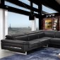 Lazio Sectional Sofa in Black Full Leather by VIG